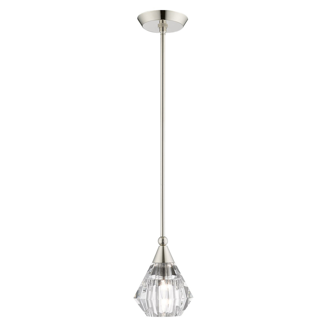 1 Light Polished Nickel Single Pendant by Livex Lighting