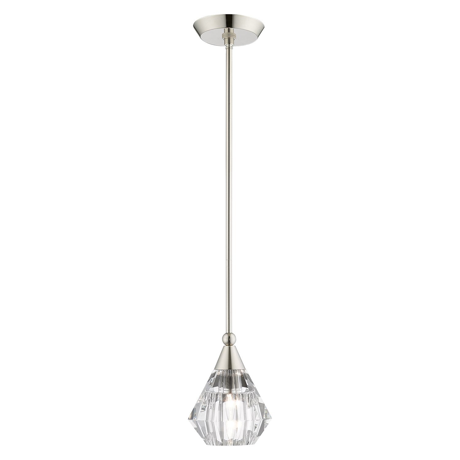 1 Light Polished Nickel Single Pendant by Livex Lighting