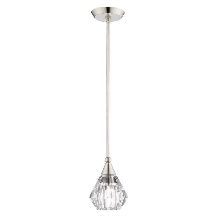 1 Light Polished Nickel Single Pendant by Livex Lighting