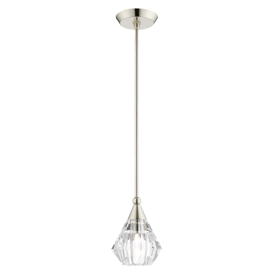 1 Light Polished Nickel Single Pendant
