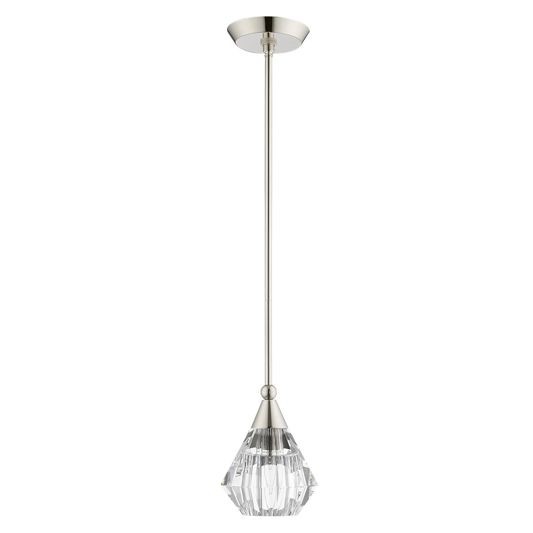 1 Light Polished Nickel Single Pendant