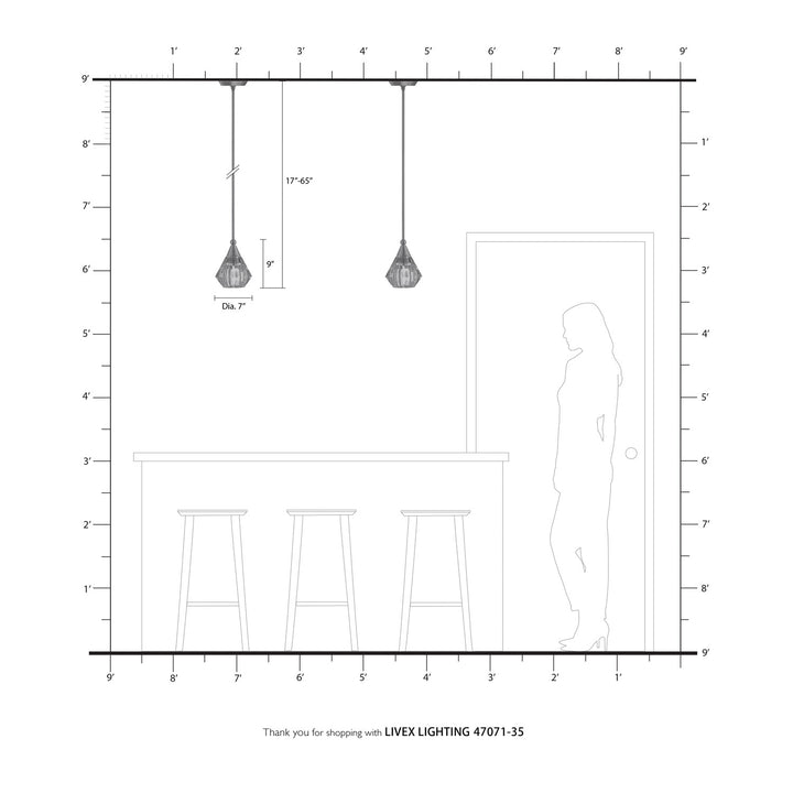 1 Light Polished Nickel Single Pendant