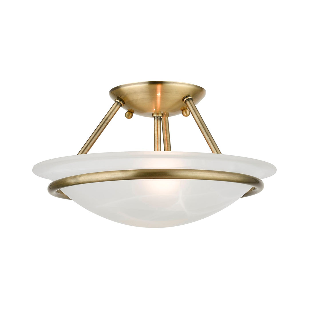 2 Light Antique Brass Semi-Flush by Livex Lighting