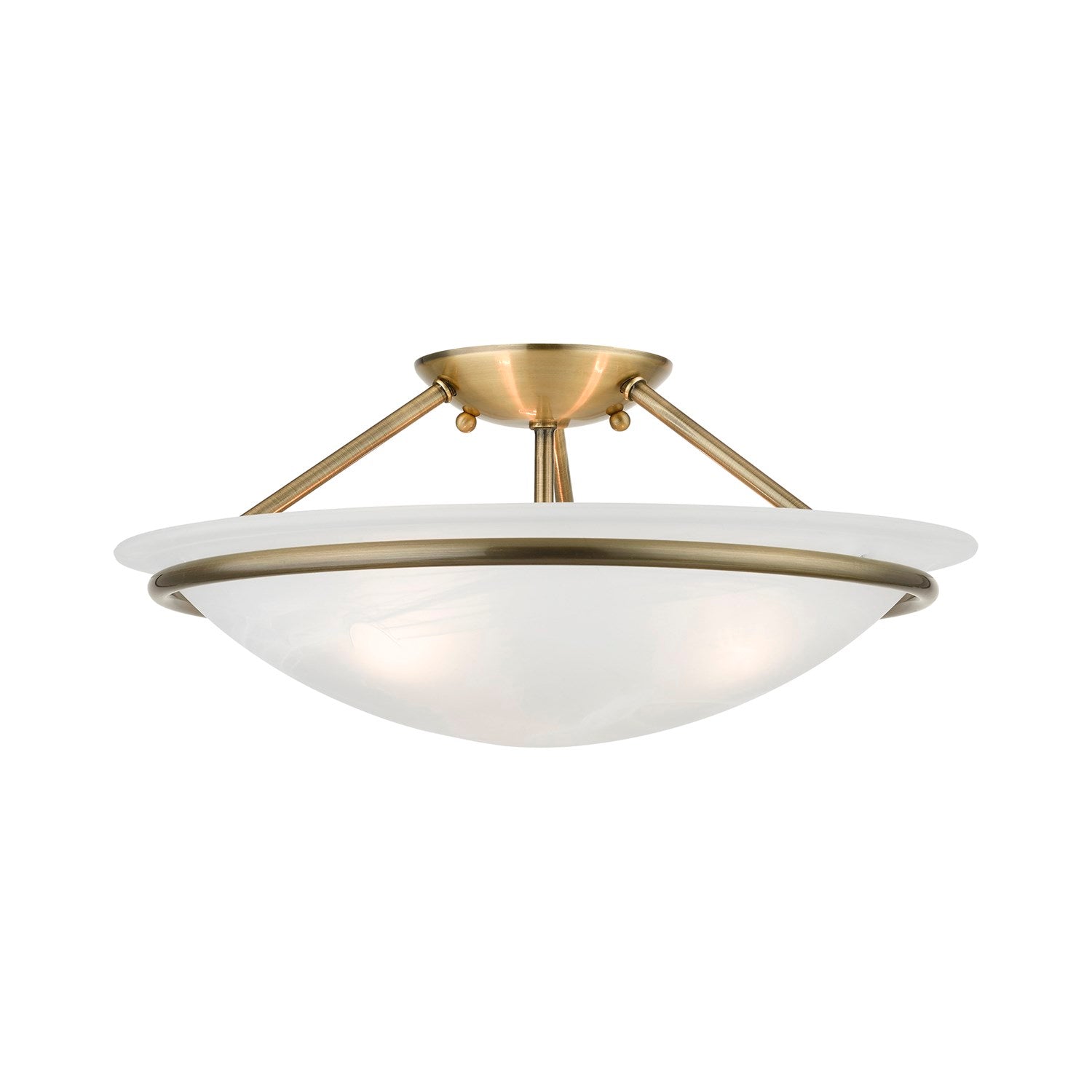 3 Light Antique Brass Semi-Flush by Livex Lighting