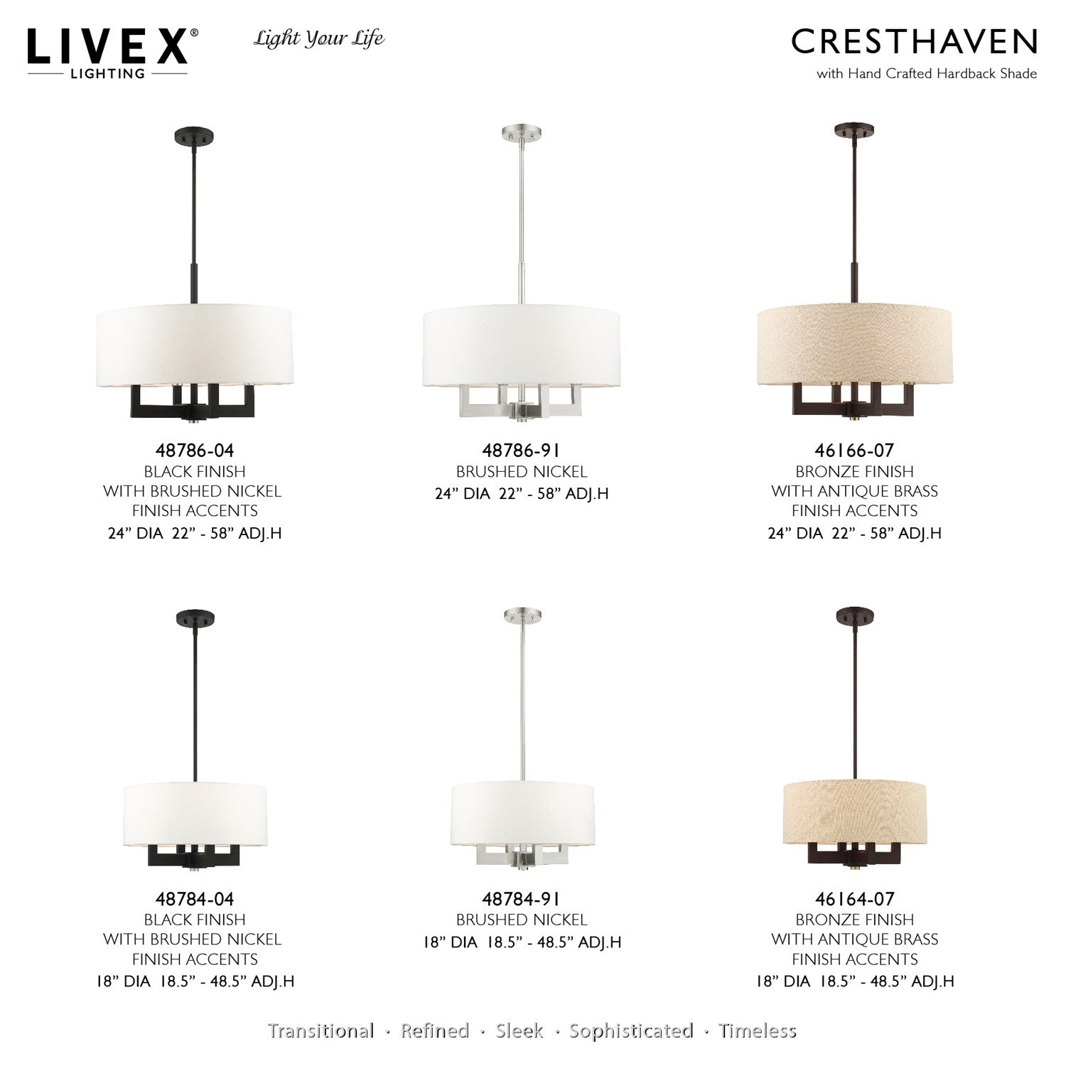 4 Light Black Chandelier