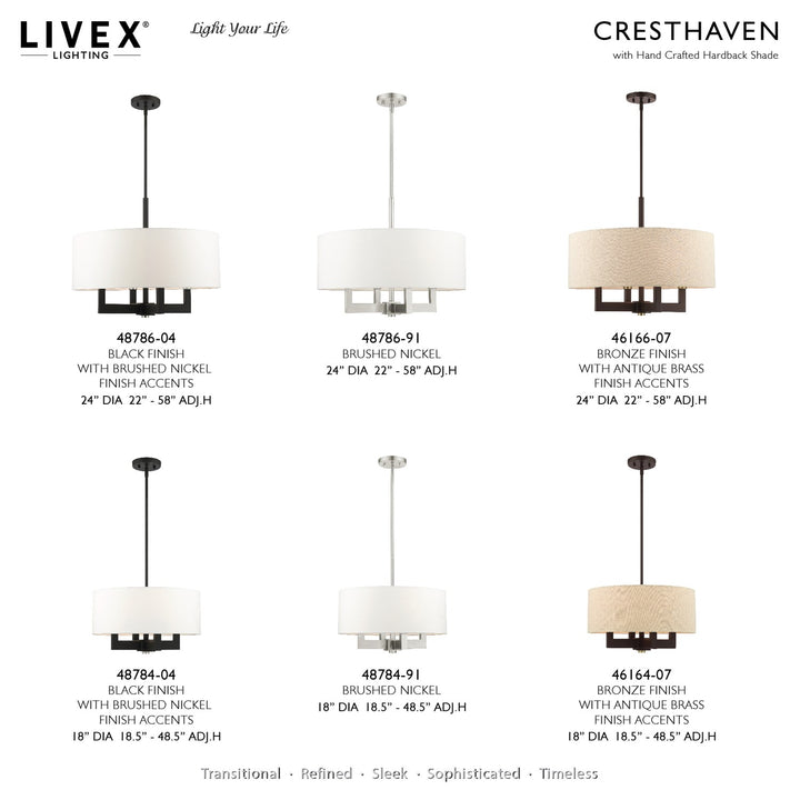 4 Light Black Chandelier