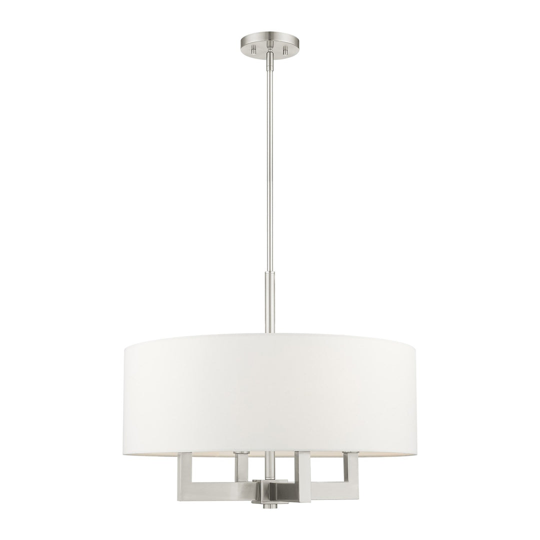 4 Light Brushed Nickel Chandelier by Livex Lighting