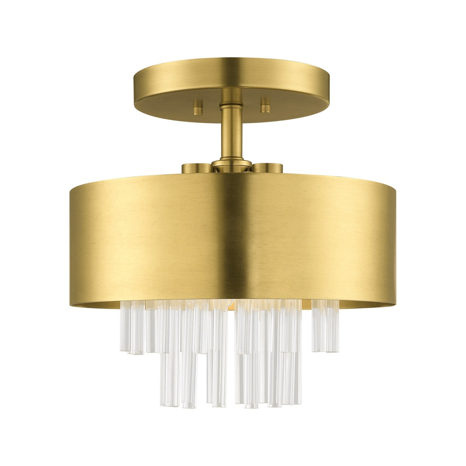 3 Light Natural Brass Ceiling Mount by Livex Lighting
