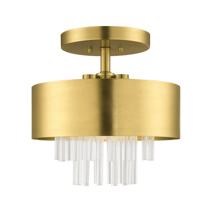 3 Light Natural Brass Ceiling Mount by Livex Lighting