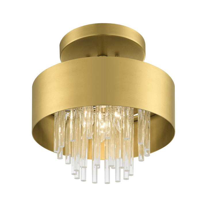 3 Light Natural Brass Ceiling Mount