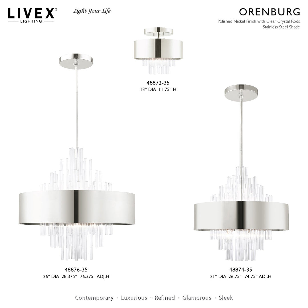 3 Light Polished Nickel Ceiling Mount