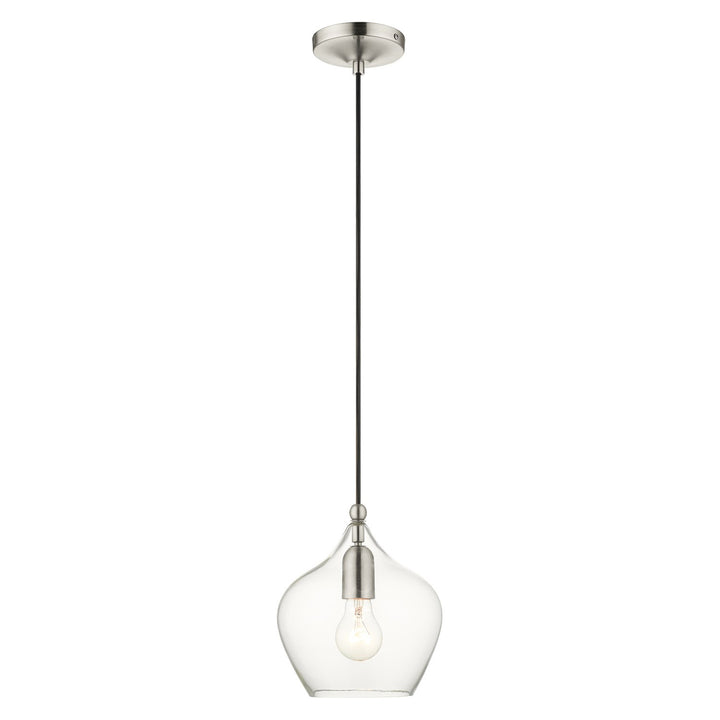 1 Light Brushed Nickel Single Pendant by Livex Lighting
