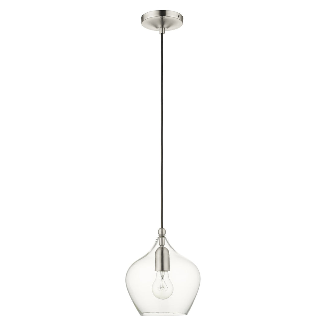 1 Light Brushed Nickel Single Pendant