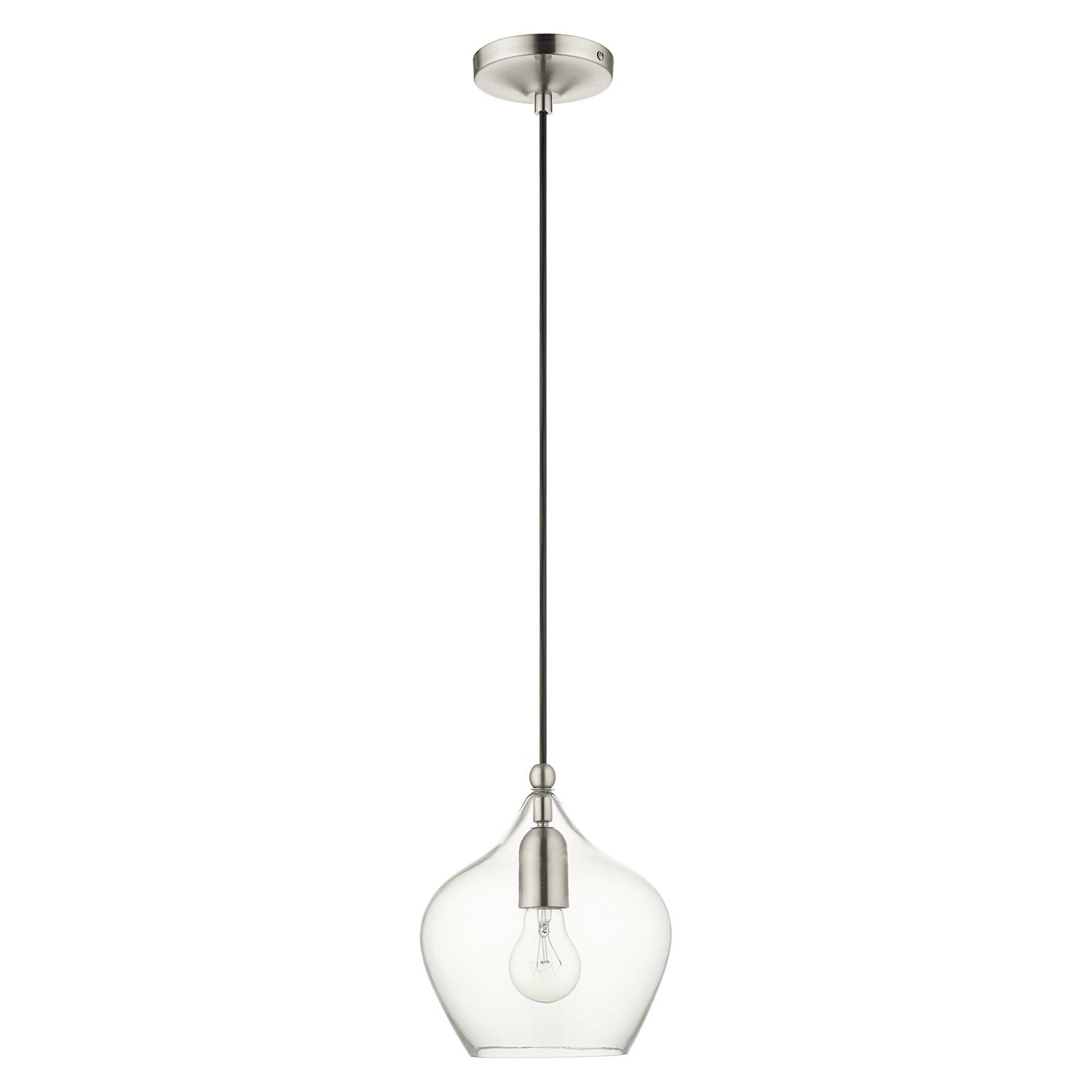 1 Light Brushed Nickel Single Pendant