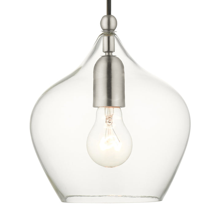 1 Light Brushed Nickel Single Pendant