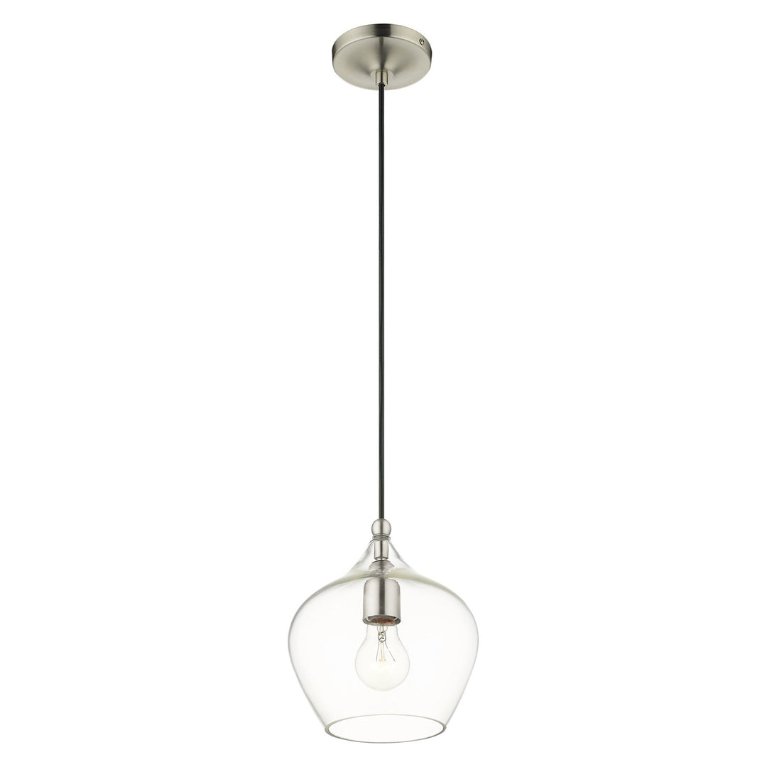 1 Light Brushed Nickel Single Pendant