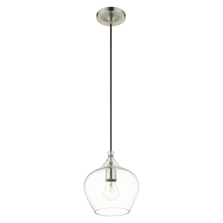 1 Light Brushed Nickel Single Pendant