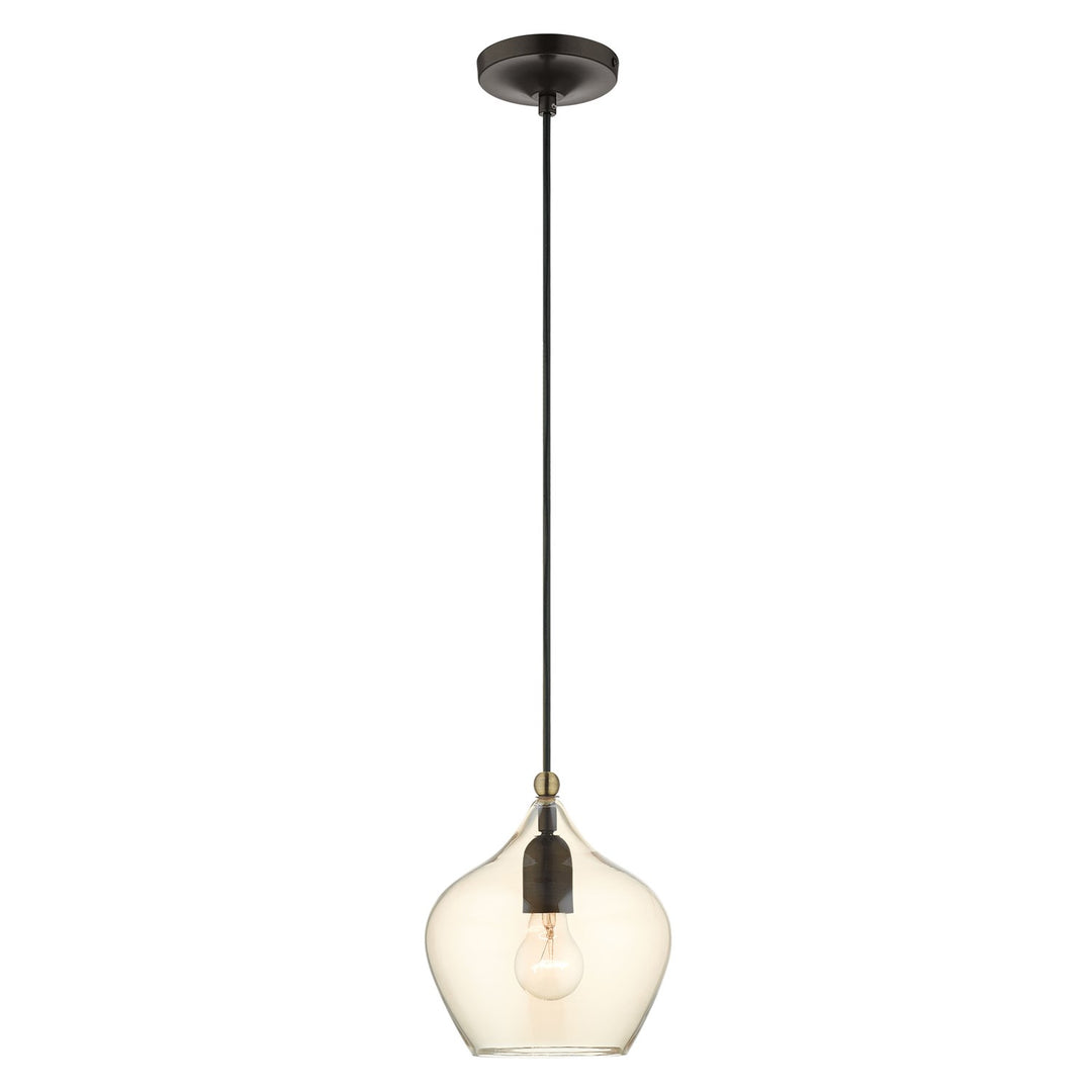 1 Light English Bronze Single Pendant by Livex Lighting