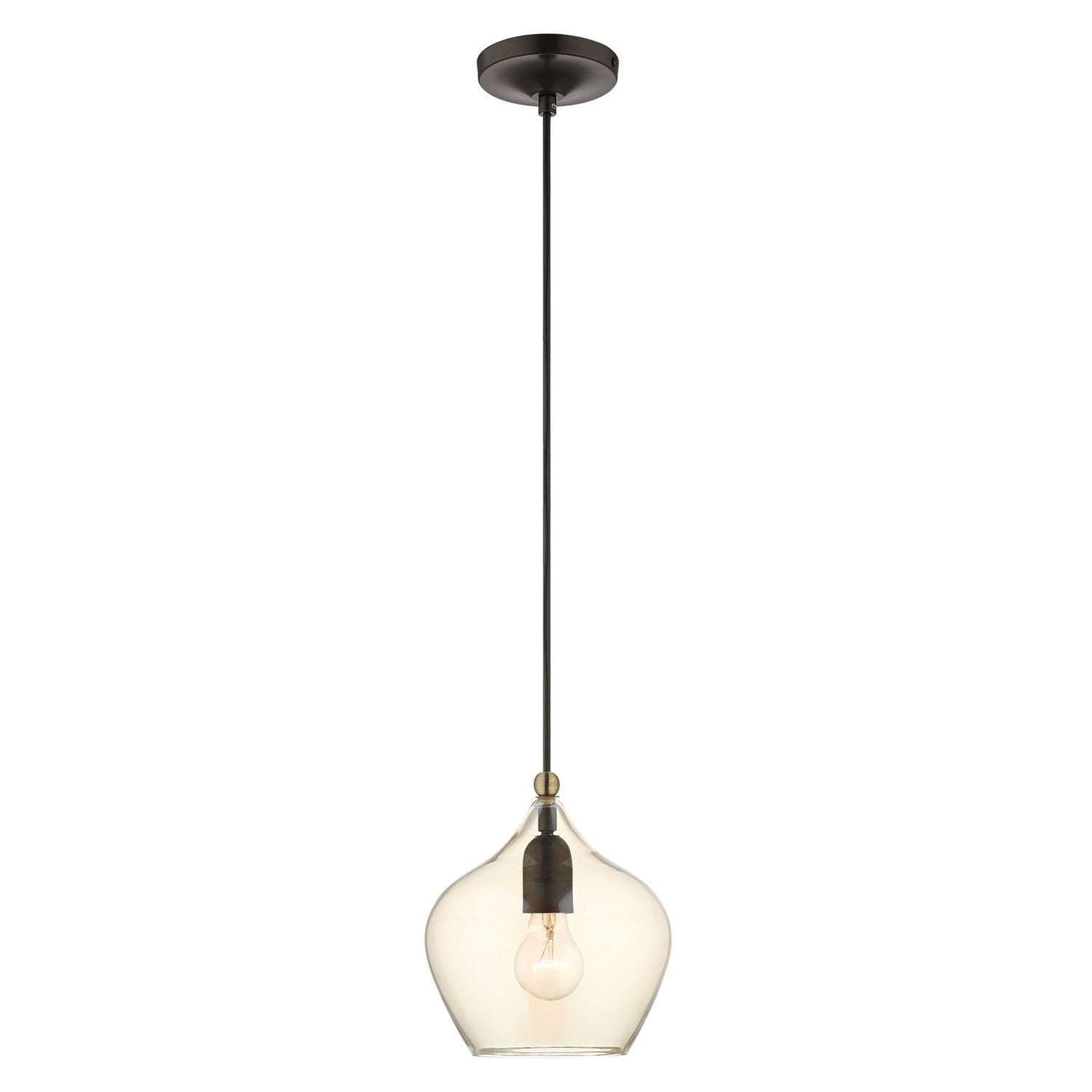 1 Light English Bronze Single Pendant by Livex Lighting