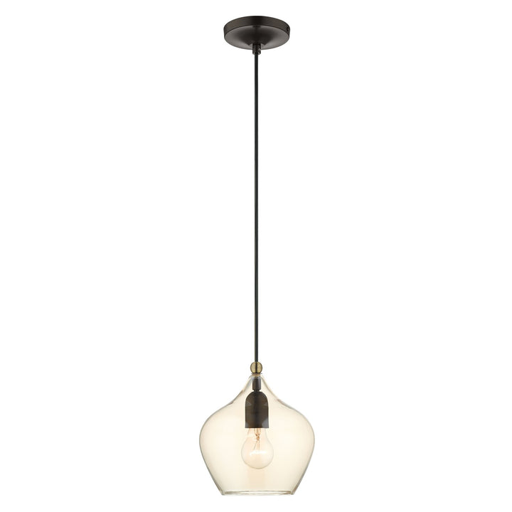 1 Light English Bronze Single Pendant by Livex Lighting