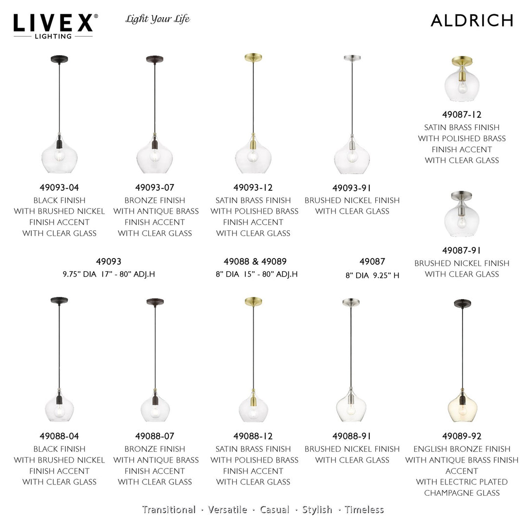 1 Light English Bronze Single Pendant
