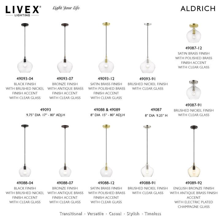 1 Light English Bronze Single Pendant