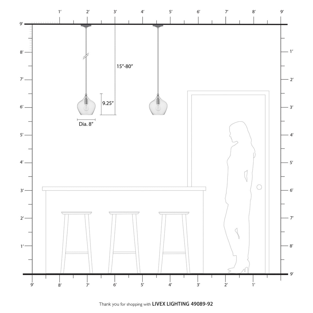 1 Light English Bronze Single Pendant