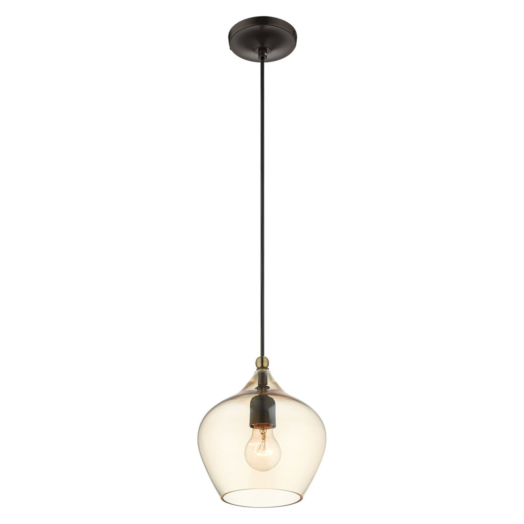 1 Light English Bronze Single Pendant