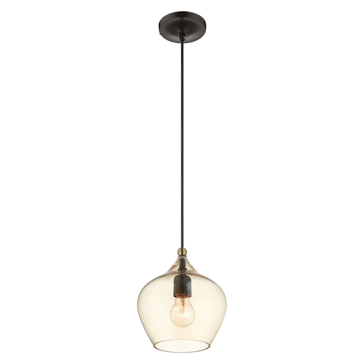 1 Light English Bronze Single Pendant