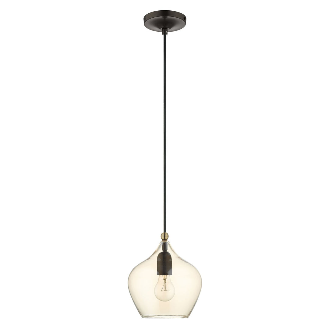 1 Light English Bronze Single Pendant