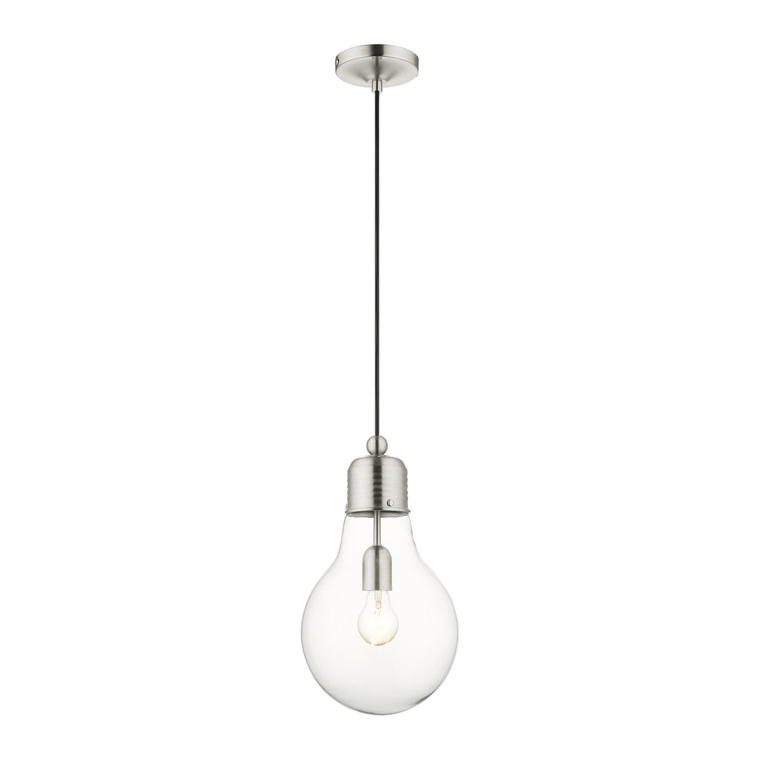 1 Light Brushed Nickel Single Pendant by Livex Lighting