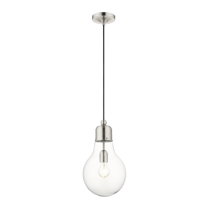 1 Light Brushed Nickel Single Pendant by Livex Lighting