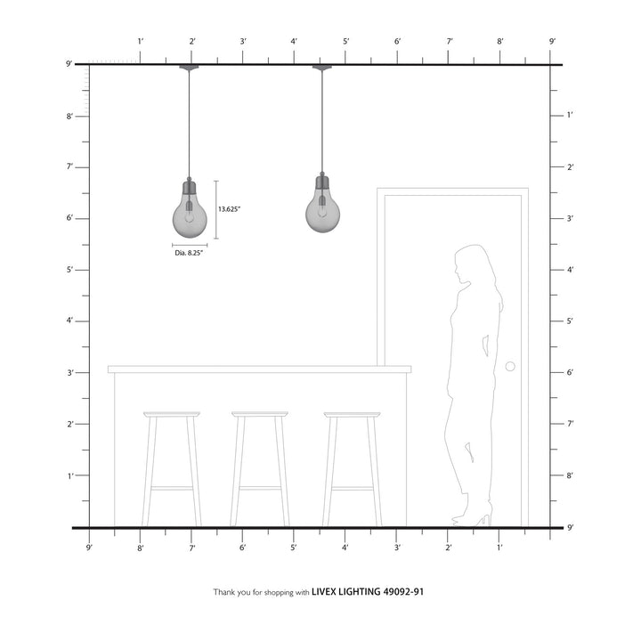1 Light Brushed Nickel Single Pendant