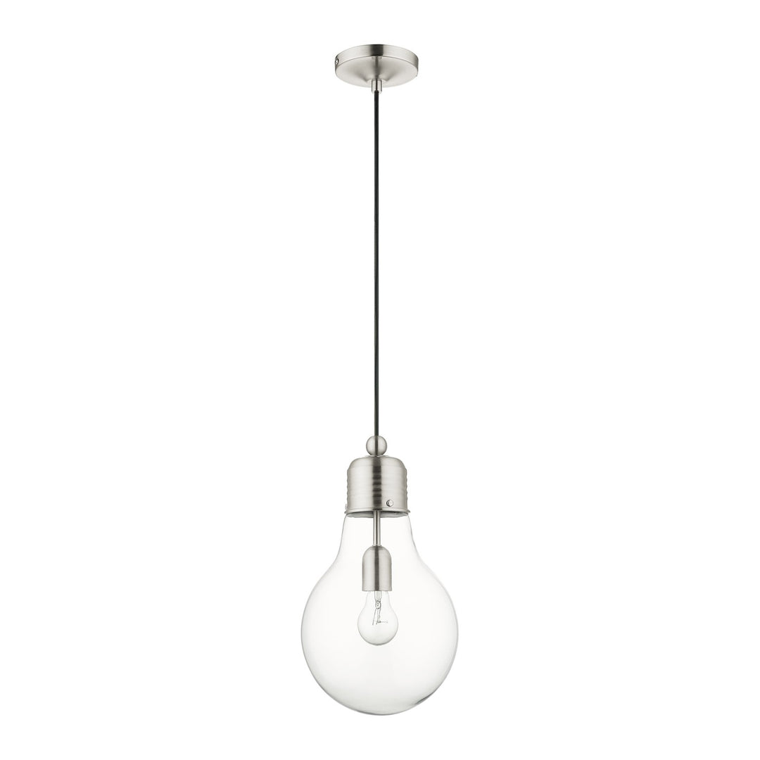 1 Light Brushed Nickel Single Pendant