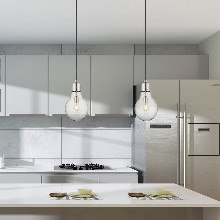 1 Light Brushed Nickel Single Pendant