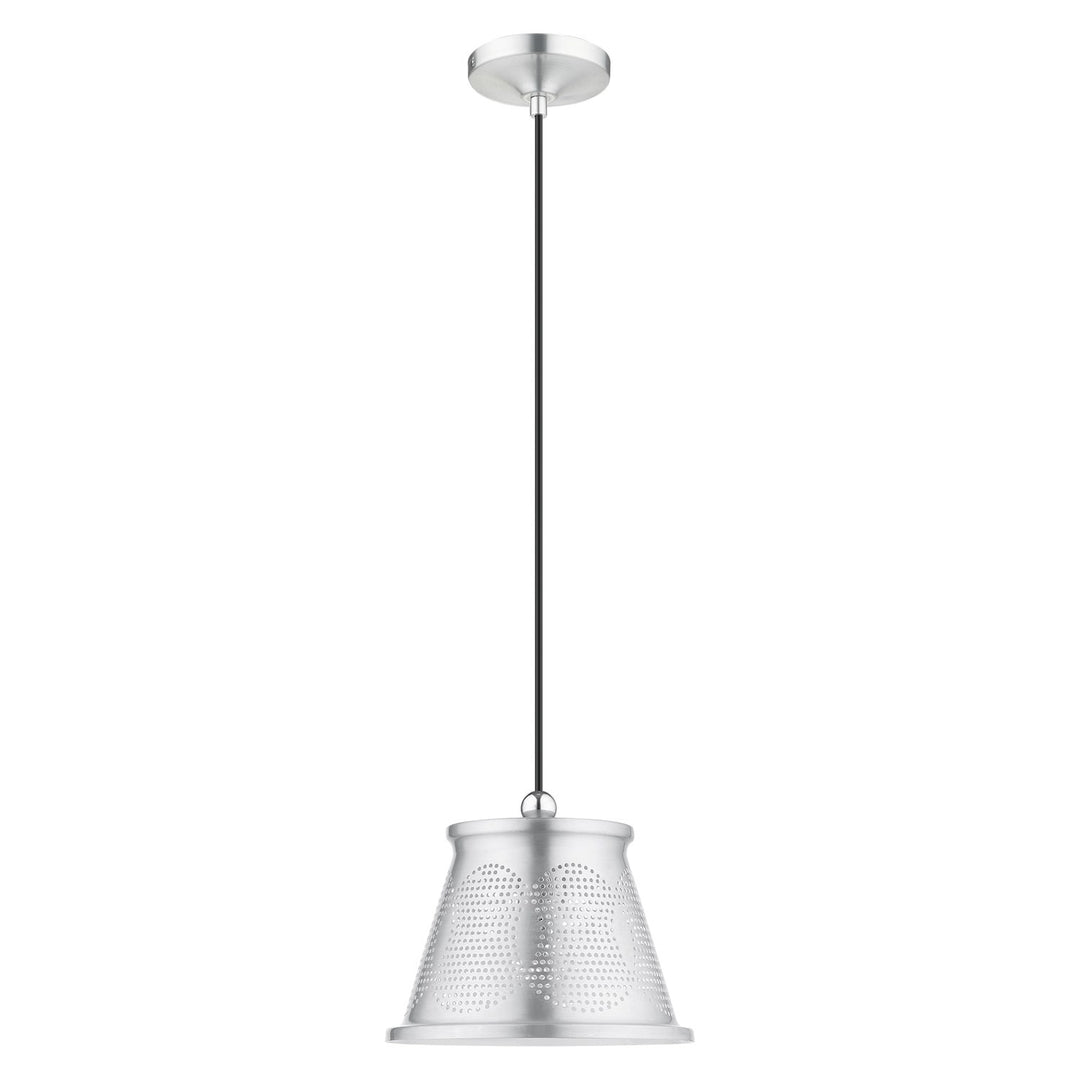 1 Light Brushed Aluminum Single Pendant