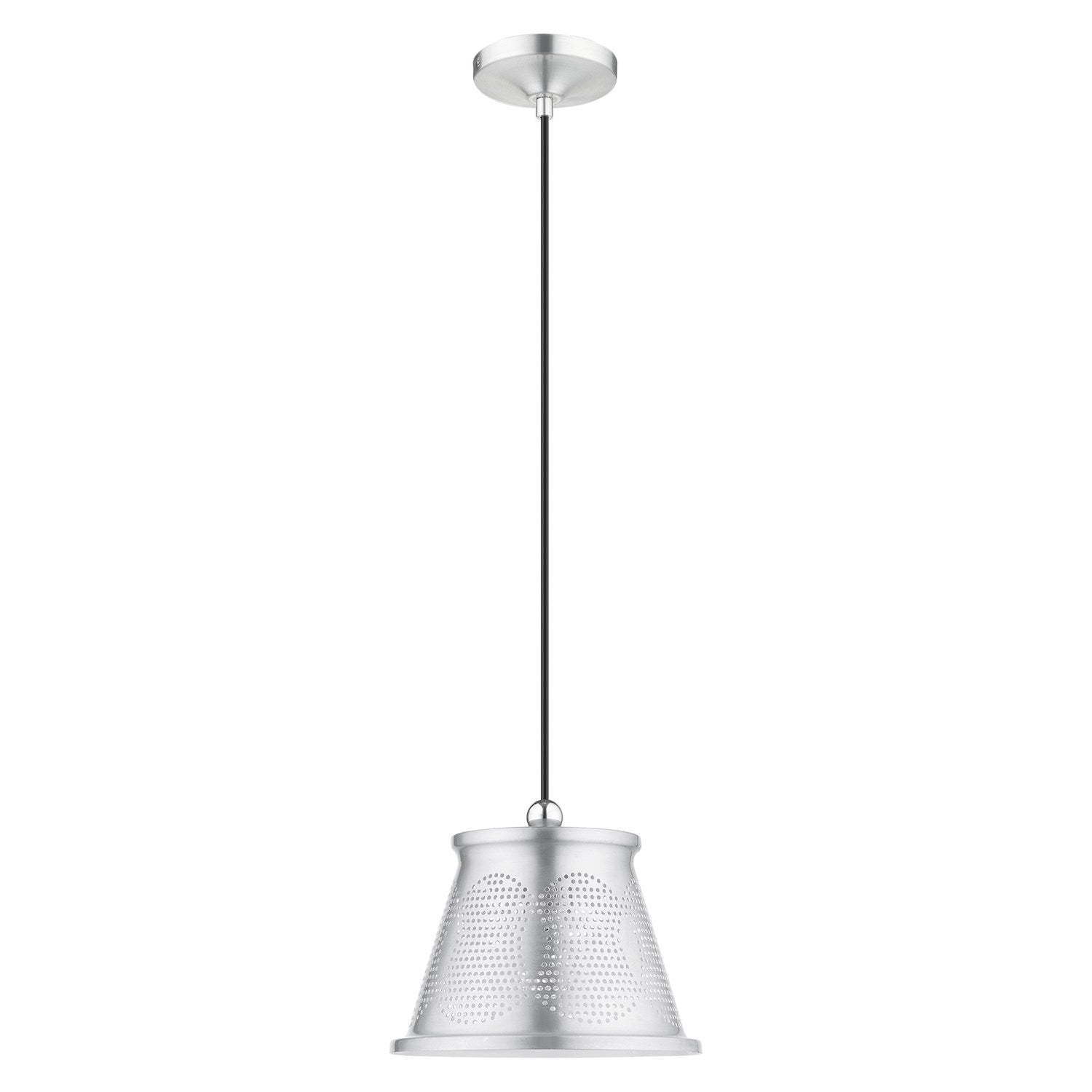1 Light Brushed Aluminum Single Pendant