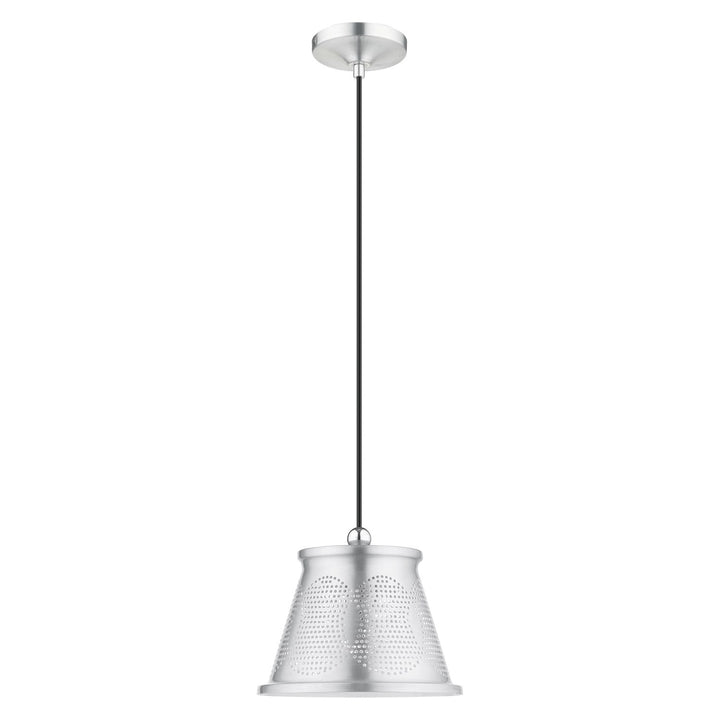 1 Light Brushed Aluminum Single Pendant
