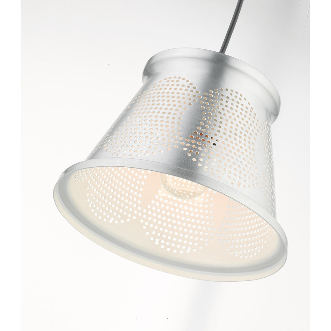 1 Light Brushed Aluminum Single Pendant