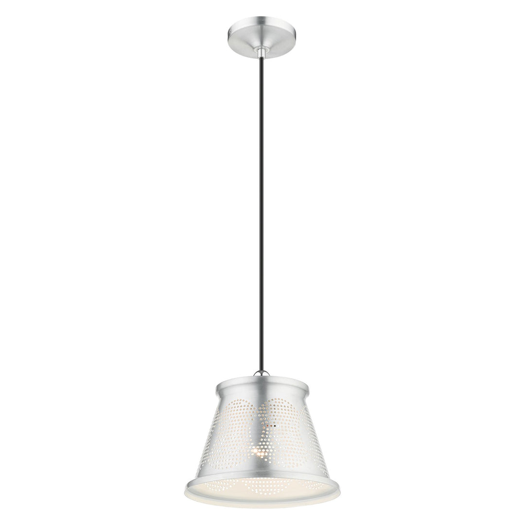 1 Light Brushed Aluminum Single Pendant