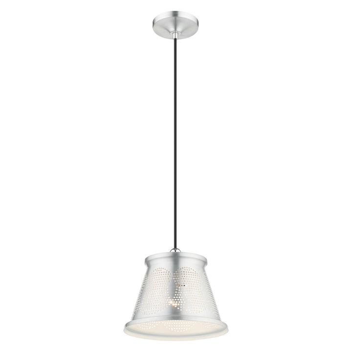 1 Light Brushed Aluminum Single Pendant