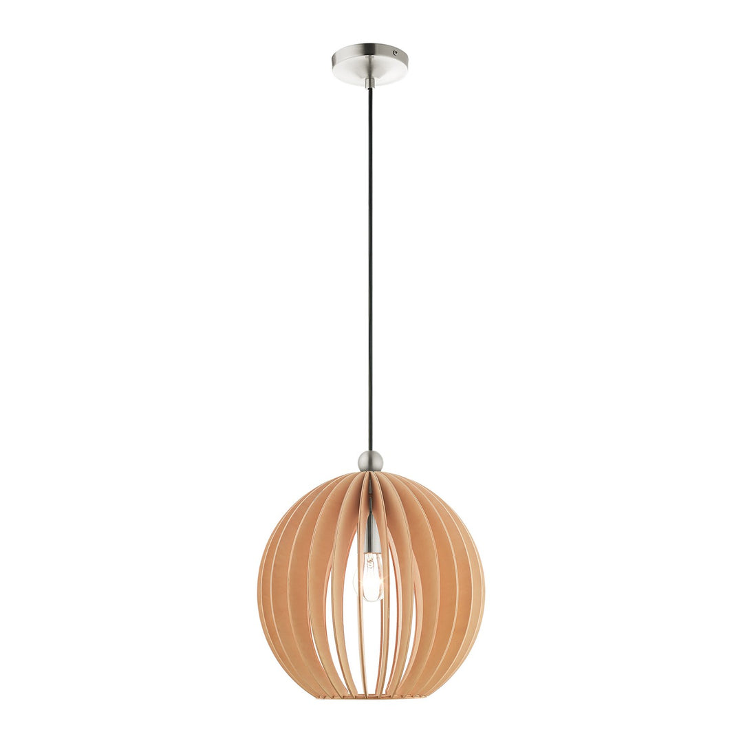 1 Light Brushed Nickel Single Pendant by Livex Lighting
