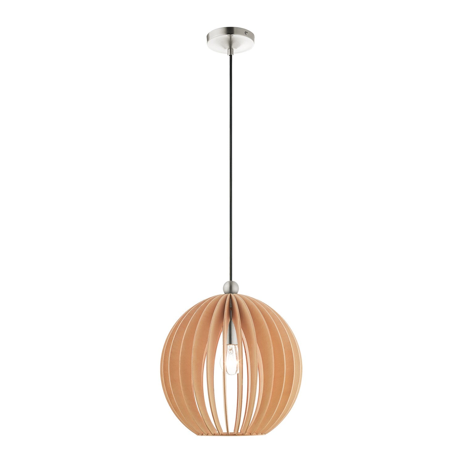 1 Light Brushed Nickel Single Pendant by Livex Lighting