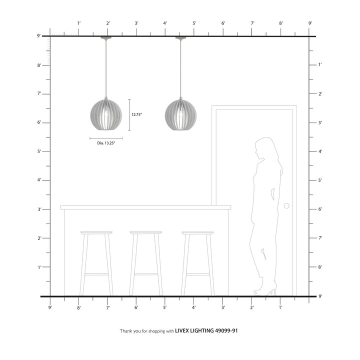 1 Light Brushed Nickel Single Pendant