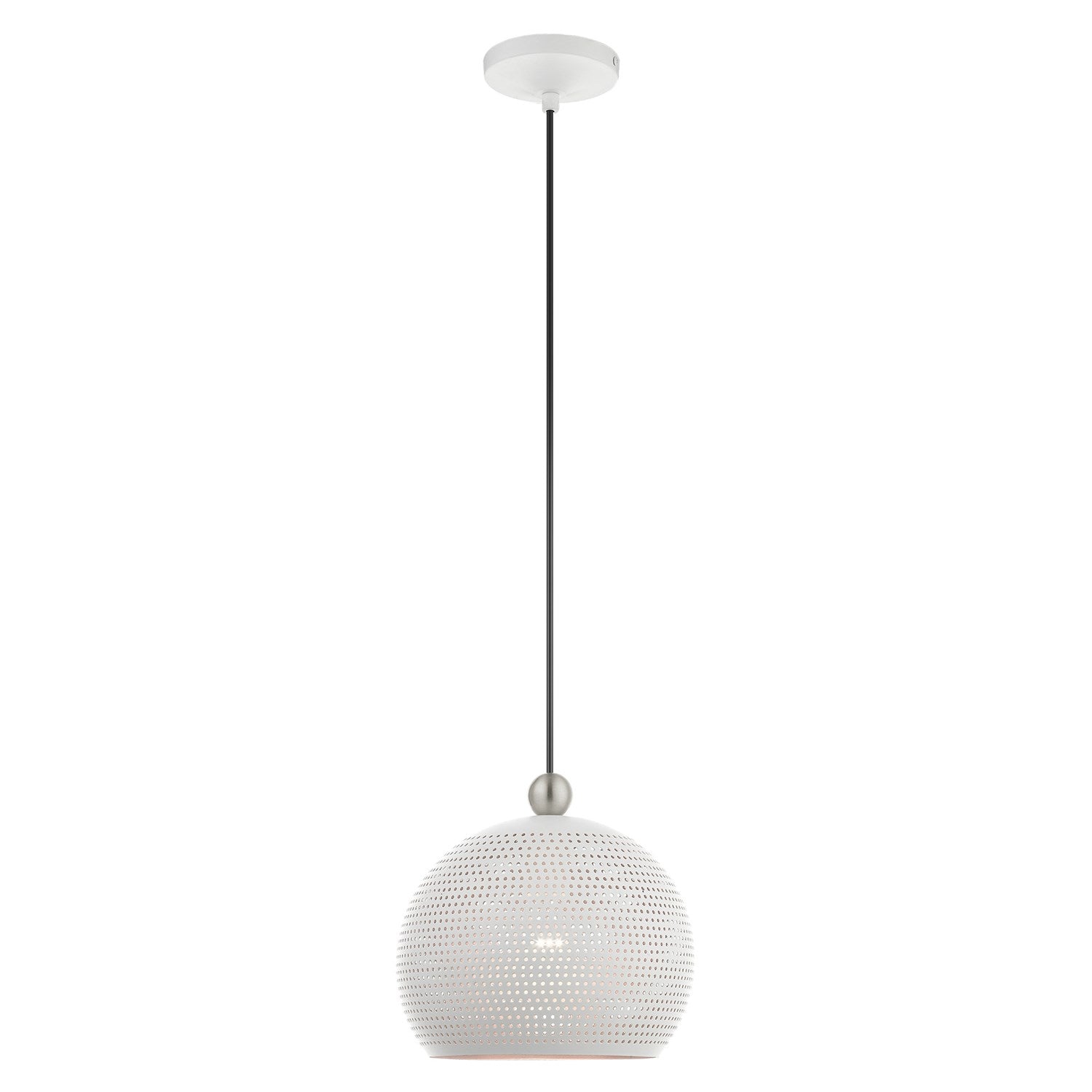1 Light White Pendant by Livex Lighting