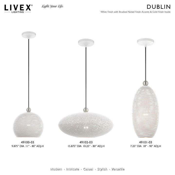 1 Light White Pendant
