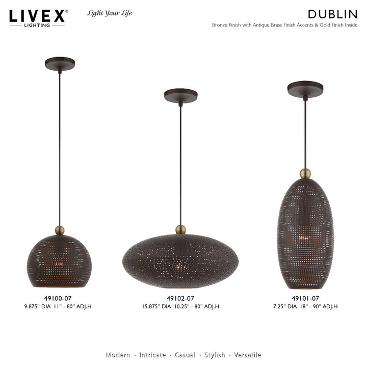 1 Light Bronze Pendant