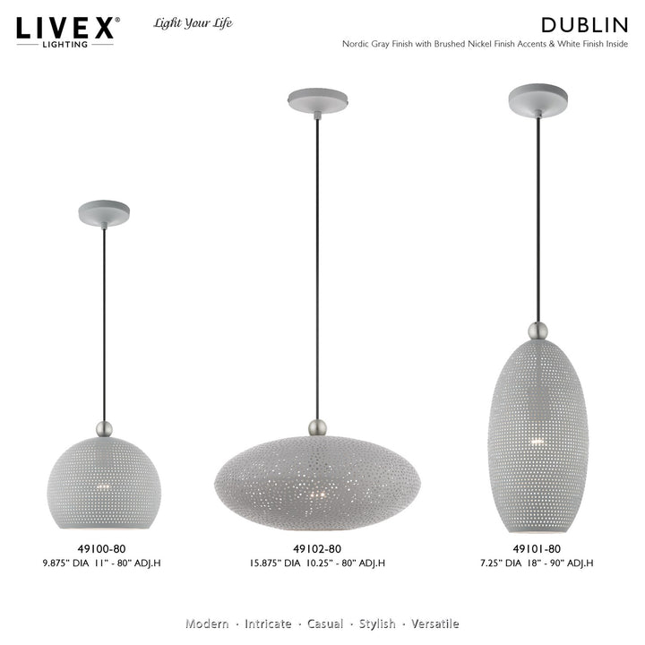 1 Light Nordic Gray Pendant