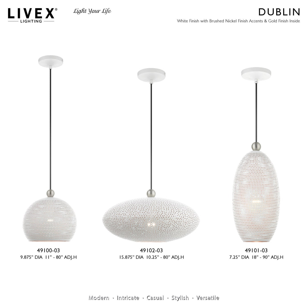 1 Light White Pendant