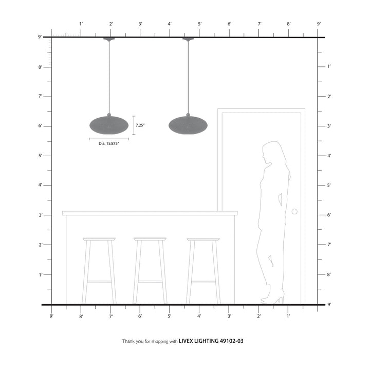 1 Light White Pendant